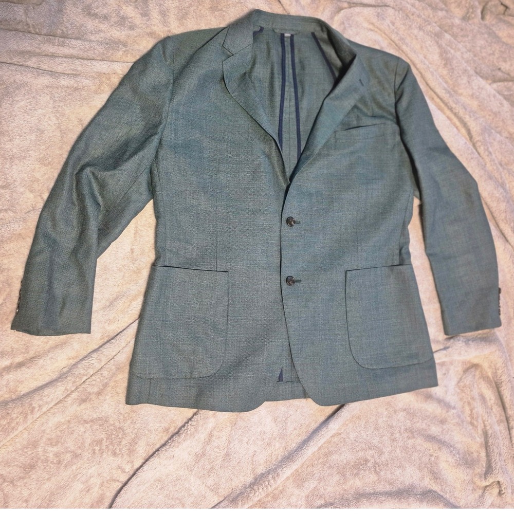 Bonobos Vitale Barberis Canonico Green Wool Blazer Standard Fit 46R Sport Coat